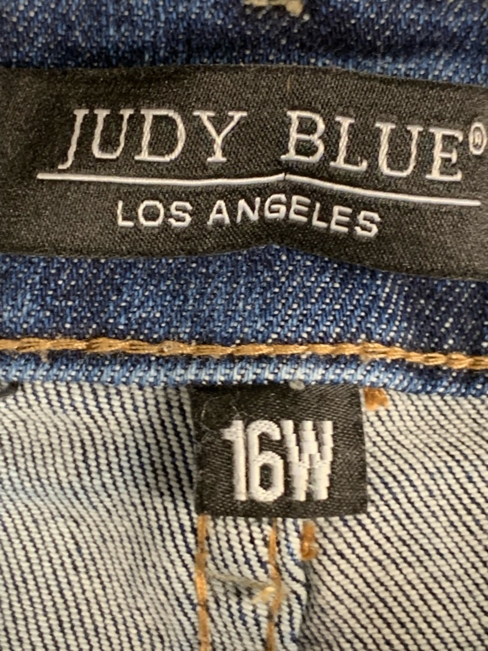 Judy Blue Flare Jeans 16W Dark Wash Distressed Raw Hem Stretch Denim Womens - Picture 8 of 14